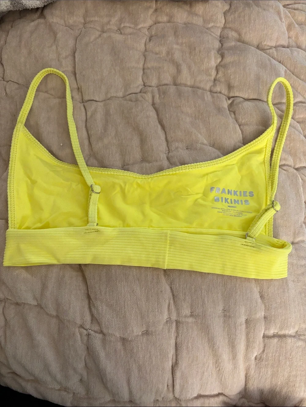 Frankie’s bikinis Women’s Yellow Ribbed Bikini top